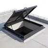 [US Local Warehouse] Roof Hatch Skylight Roof Caps Aluminum Frame Galvanized Sheet 80x80cm with Switch Type Handle Loft Ventilation Roof Access Hatch Cover Plate Rooftop Hatch Cover Plate for Wellhead Lid/Cellar Cover