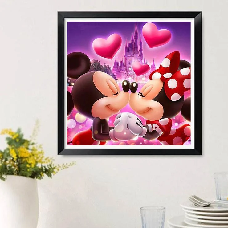 Diamond Painting - Full Round Drill - Cartoon Loving Mouse(30*30cm)