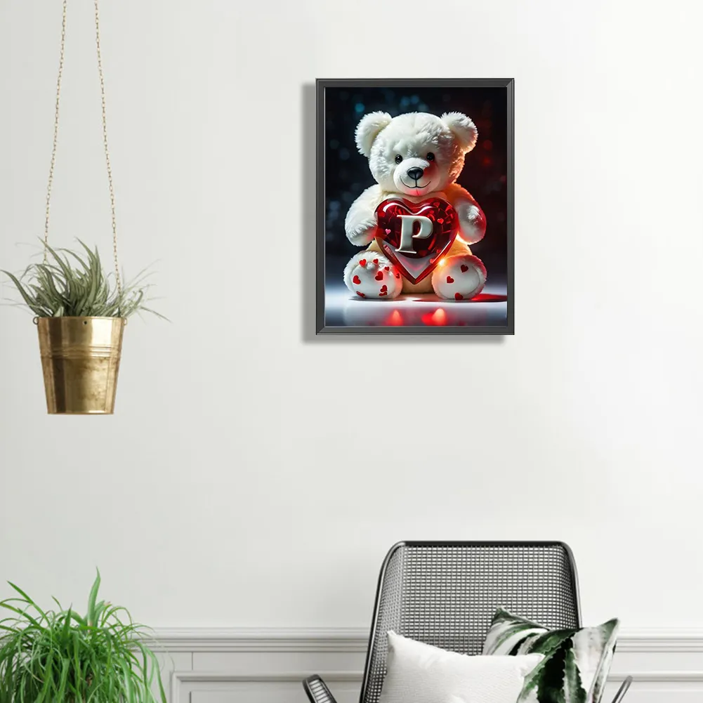 Diamond Painting - Full Square Drill - Bear Love P(Canvas|35*45cm)