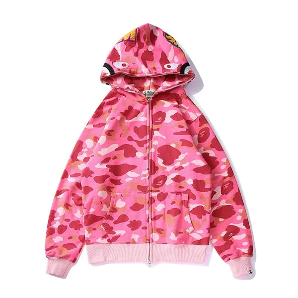 JESSIC Camouflage Classic Sweater Thin Zipper Hoodie Couple Sweater Zip Hoodie Women Jacket Coat 2021 New