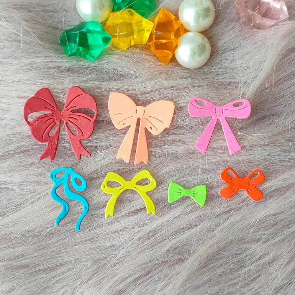 New 7 pcs bow tie metal cutting die mould scrapbook decoration embossed photo album decoration card making DIY handicrafts