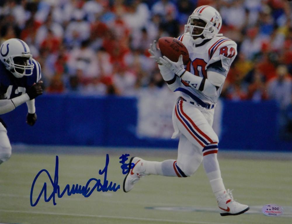 Irving Fryar Autographed Patriots 8x10 Catching the Ball Photo Poster painting - SGC Auth