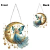 (US Local)Acrylic Moonlight Goddess Diamond Art Hanging Pendant for Garden Window Decor(C)