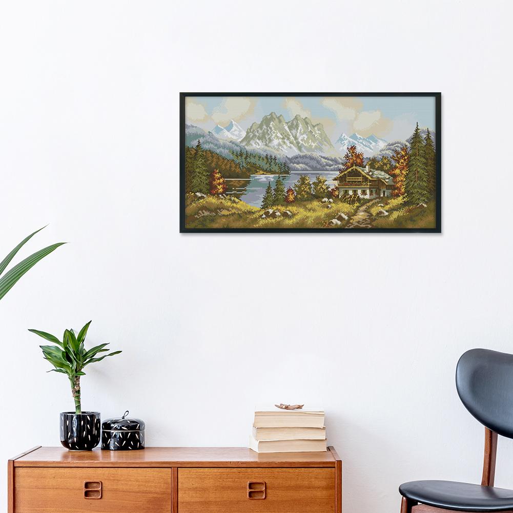 

Shanshui Renjia - 14CT Stamped Cross Stitch - 65*37cm, 501 Original