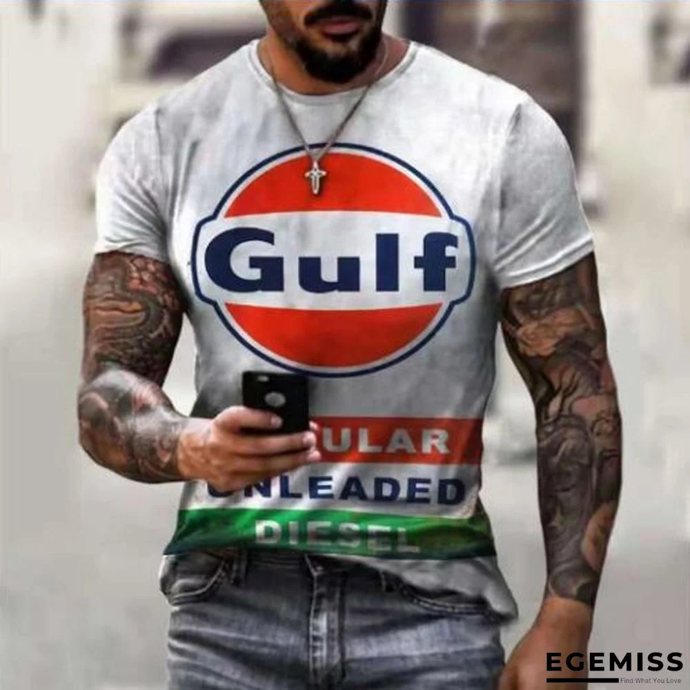 Men's Animation Loose Youth Sports Round Neck Bottomed T-shirt | EGEMISS