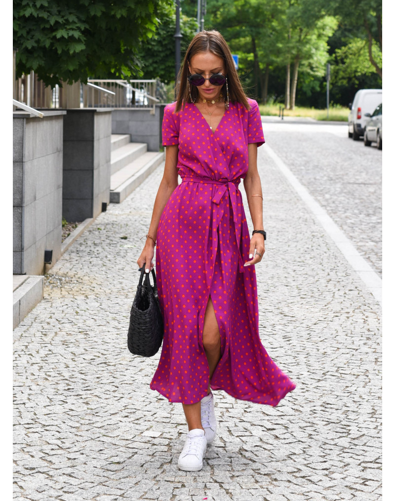 Fashion Summer V Neck Printed Slim Fit Casual Street Midi Dress