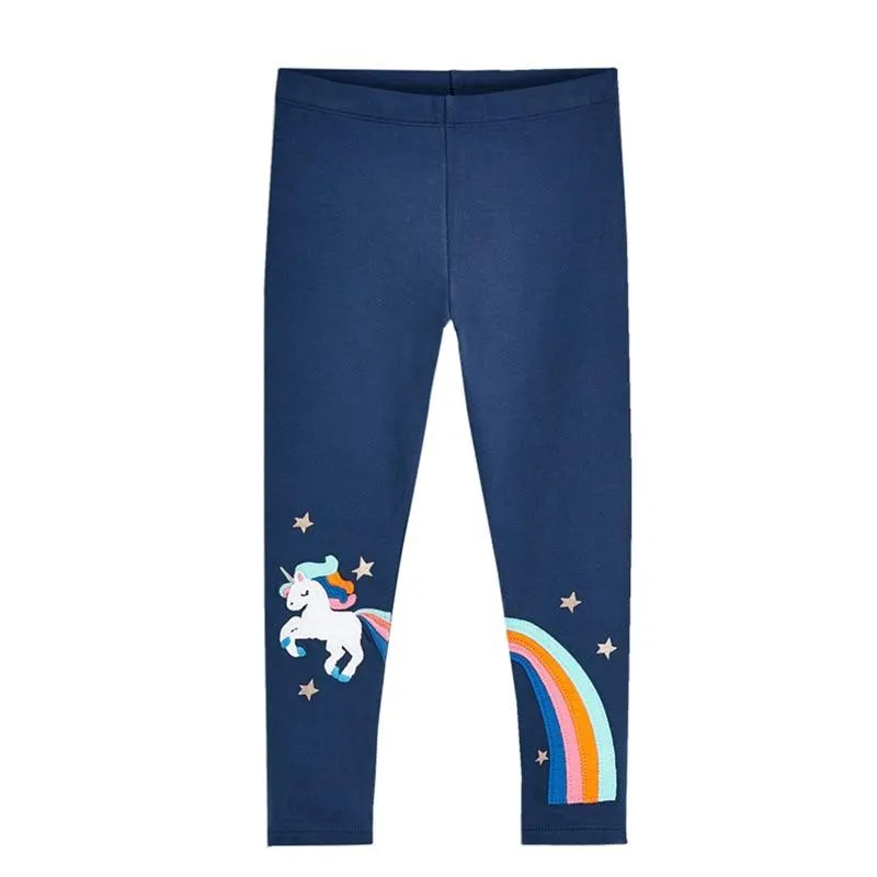 Girls Leggings Unicorn Pants 100% Cotton Girls's Trousers Kids Pants Casual Print Cartoon Pattern Children Printing Leggings