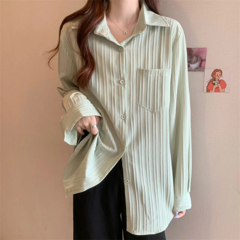 Uveng Uveng And Autumn 2025 New Shirt Jacket Women's Design Sense Lazy Style Korean Version Of Loose Long Shirt Tide