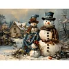 Bonhomme De Neige D’Hiver-Perceuse Ronde Peinture Diamant-40*30CM