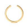 14K Yellow Gold Round Lab Diamond Half Eternity Open Ring