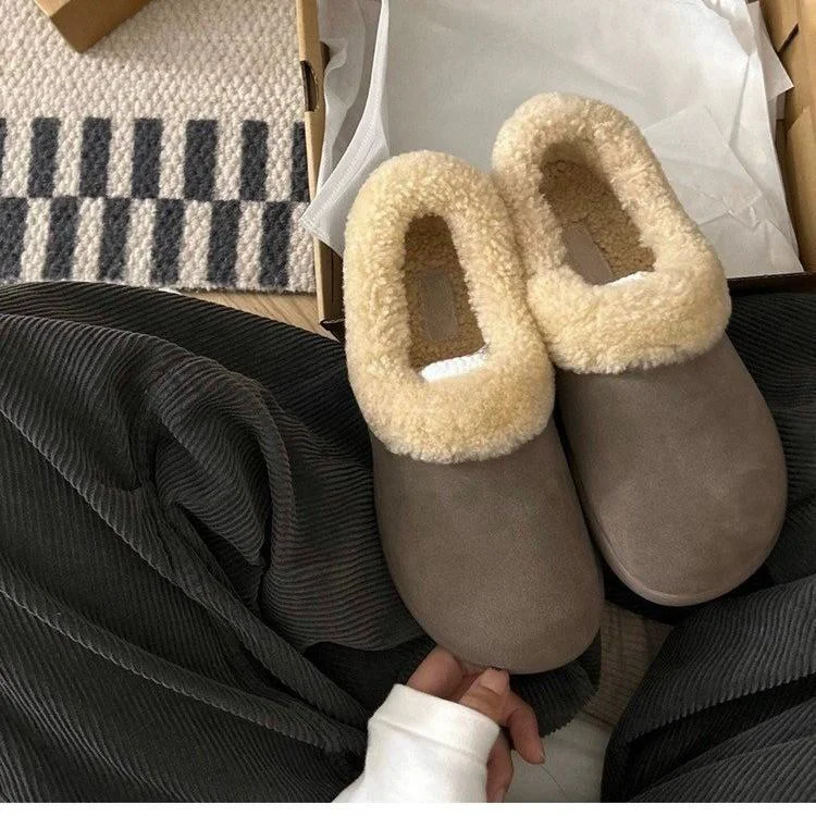 Breakj Breakj Soles Of A Foot Pedal All-Inclusive Birken Shoes Women's Winter 2025 New Plus Velvet Warm Cotton Shoes Small Potatoes Hairy Snow Boots