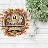 Last Supper Diamond Painting Pendant DIY Kit with Special Shaped Crystal Rhinestones, Single-Sided Drill, 7.76x7.68in for Home and Garden Wall Decor
