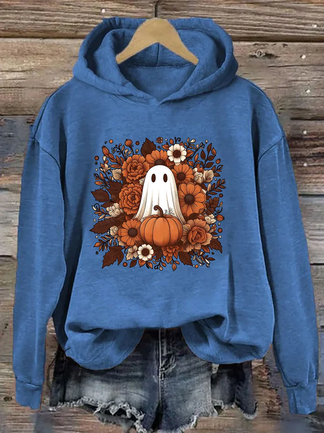 Floral Cute Ghost Halloween Hoodie