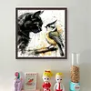 Black Cat And Sparrow-11CT Stamped Cross Stitch 40*40cm/15.75*15.75in