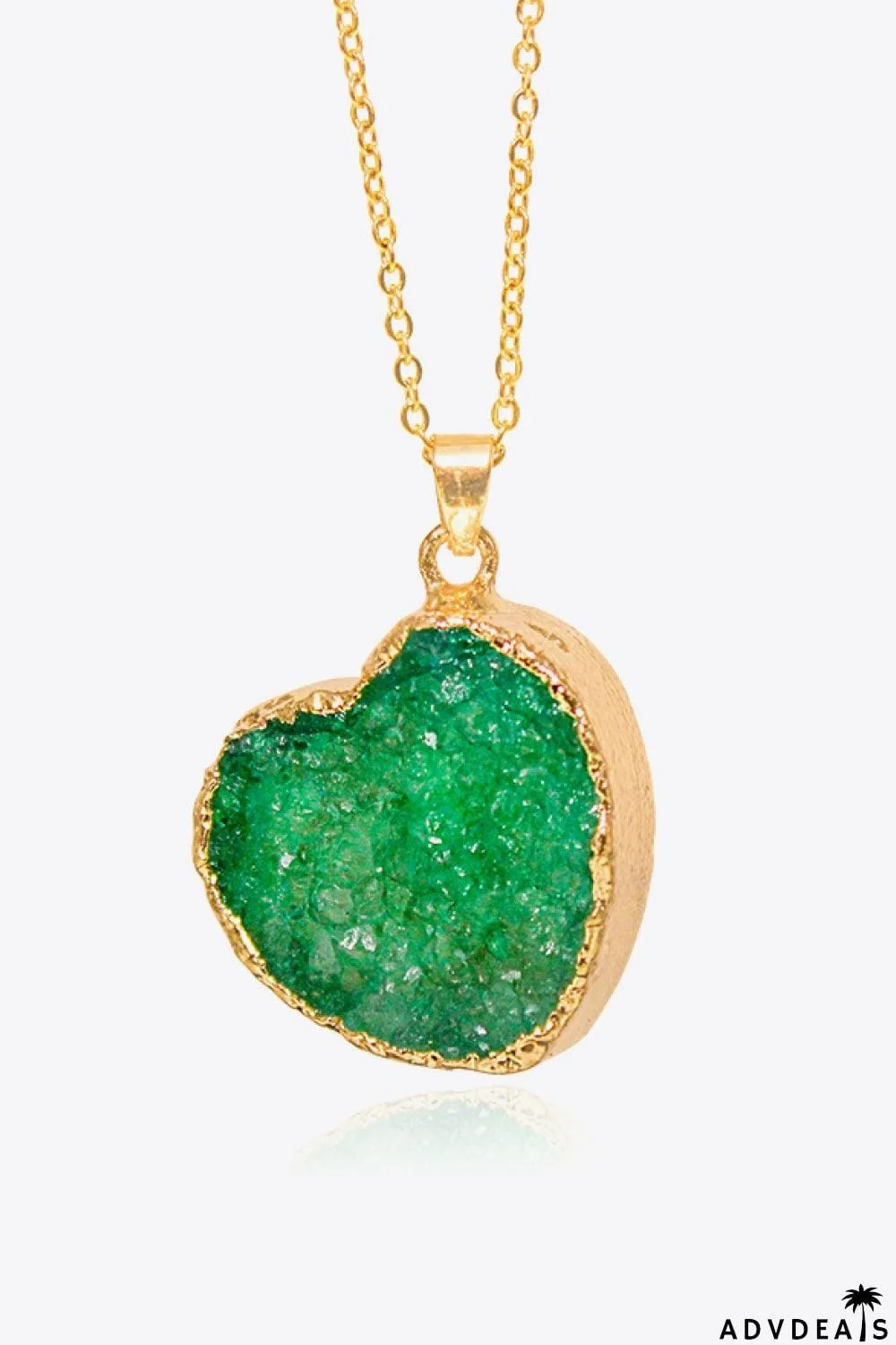 Contrast Heart Druzy Pendant