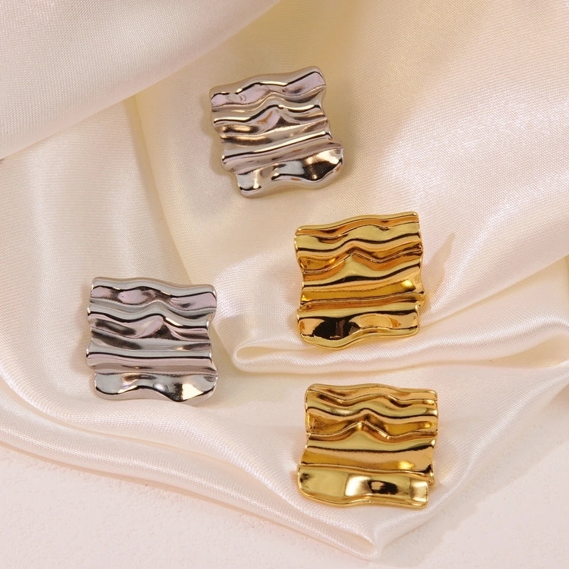 1 Pair Artistic Square Waves Rubik’S Cube 304 Stainless Steel Ear Studs