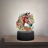 Cute Animal Diamond Painting LED Lamp Diamond Painting Night Light (Horse)