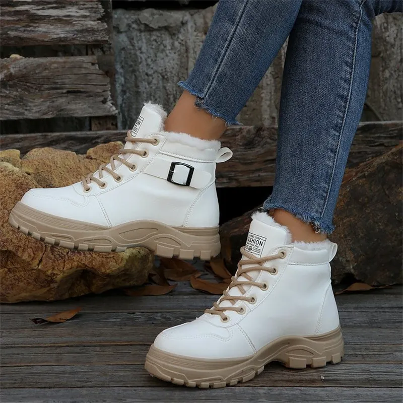 Breakj Breakj New Autumn And Winter Ladies Keep Warm Martin Boots Plus Velvet Thick And Thick-Bottomed Short Boots Shoes