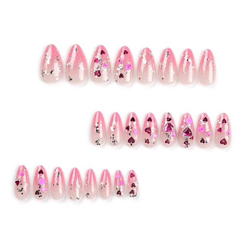 Sweet Classic Style Heart Shape Plastic Press-on Nails 1 Set