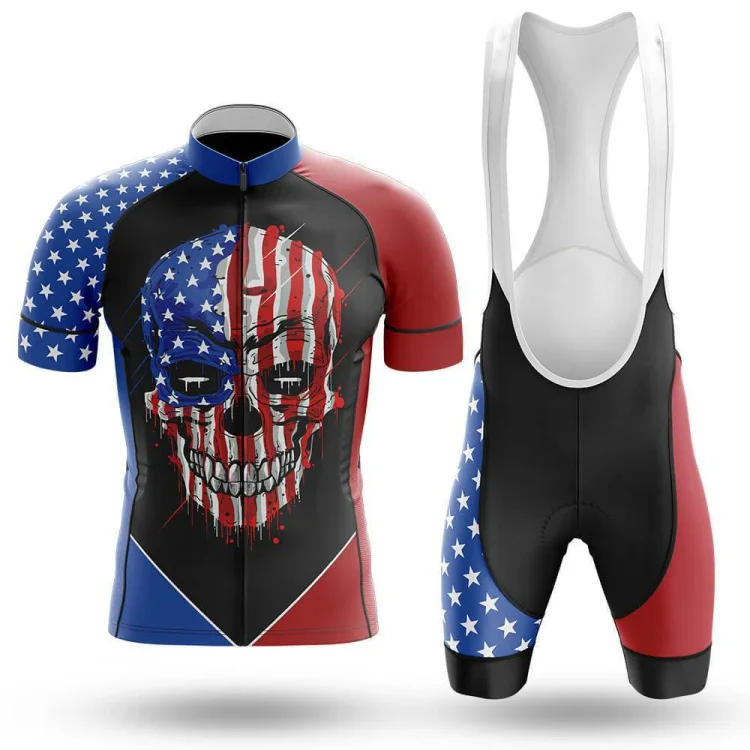 USA Skull Men's Short Sleeve Cycling Kit