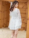 High Waist Loose Vacation Lace Mini Dress