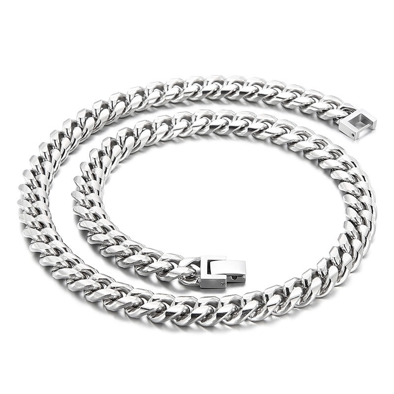 Minimalist Solid Color Titanium Steel Chain Men’s Necklace