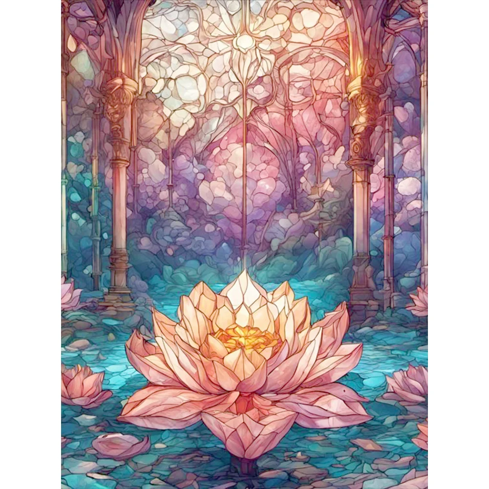 Full Round Diamond Painting - Lotus Pond(Canvas|30*40cm)