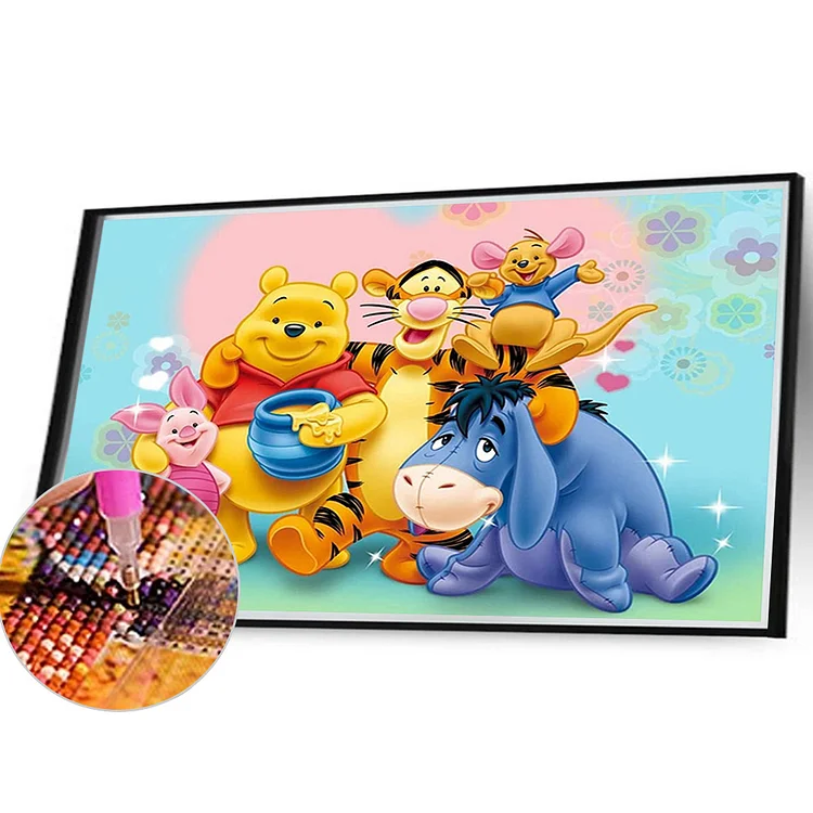 Disney Winnie The Pooh And Tigger 40*40CM(Canvas) Full Round Drill Diamond  Painting