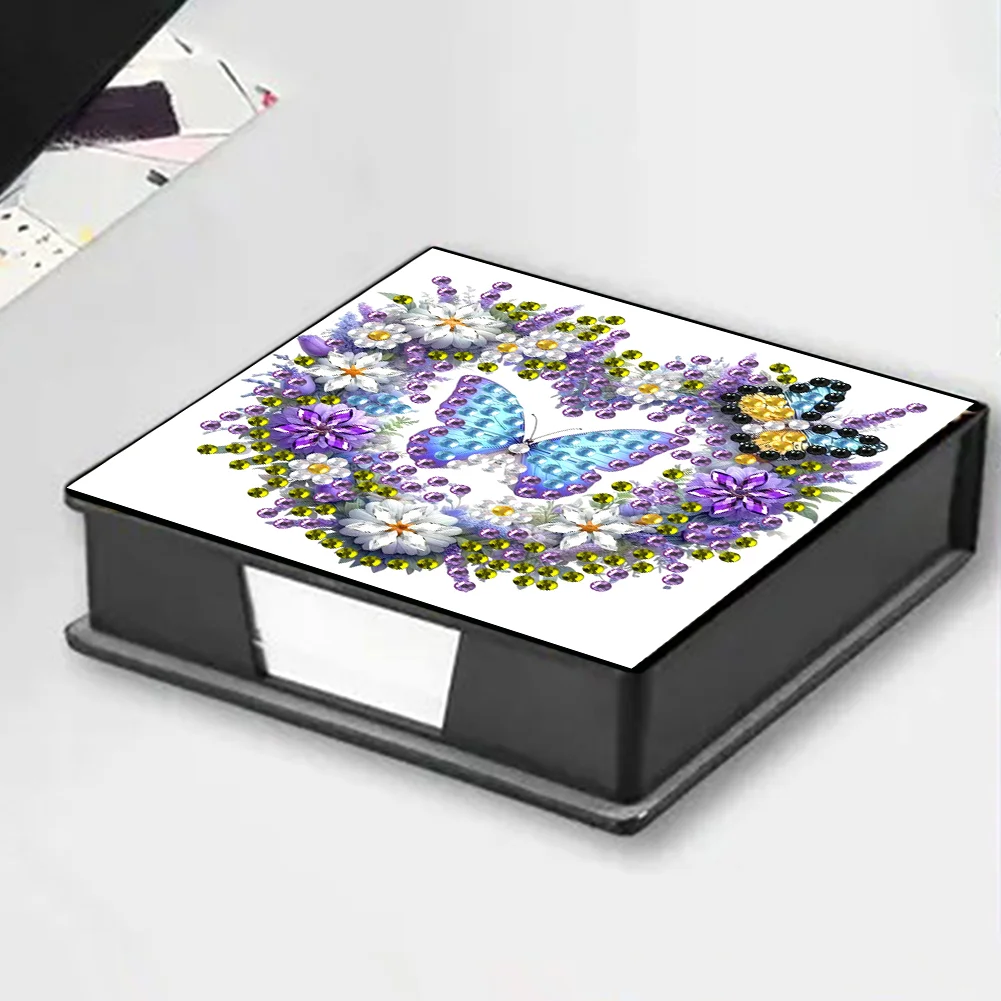 DIY Flower Butterfly Diamond Painting Memo Pad Holder Mosaic Kit for DIY Art Craft