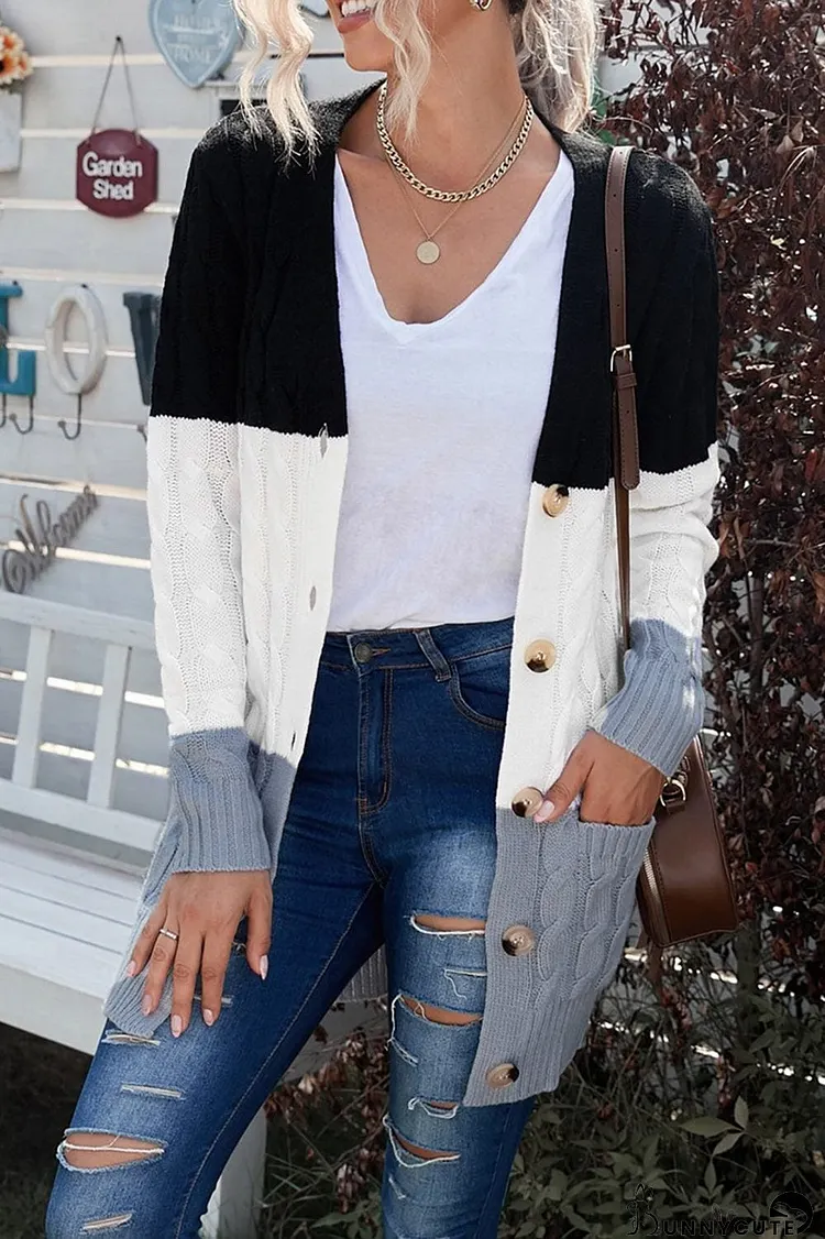 Pocket Cable Knit Cardigan for Women