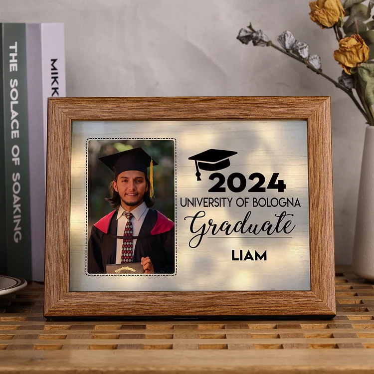 2024 Graduation Gift - Personalized Name and Photo Wood Frame Night Light LED Night Light Gift for Her/Him
