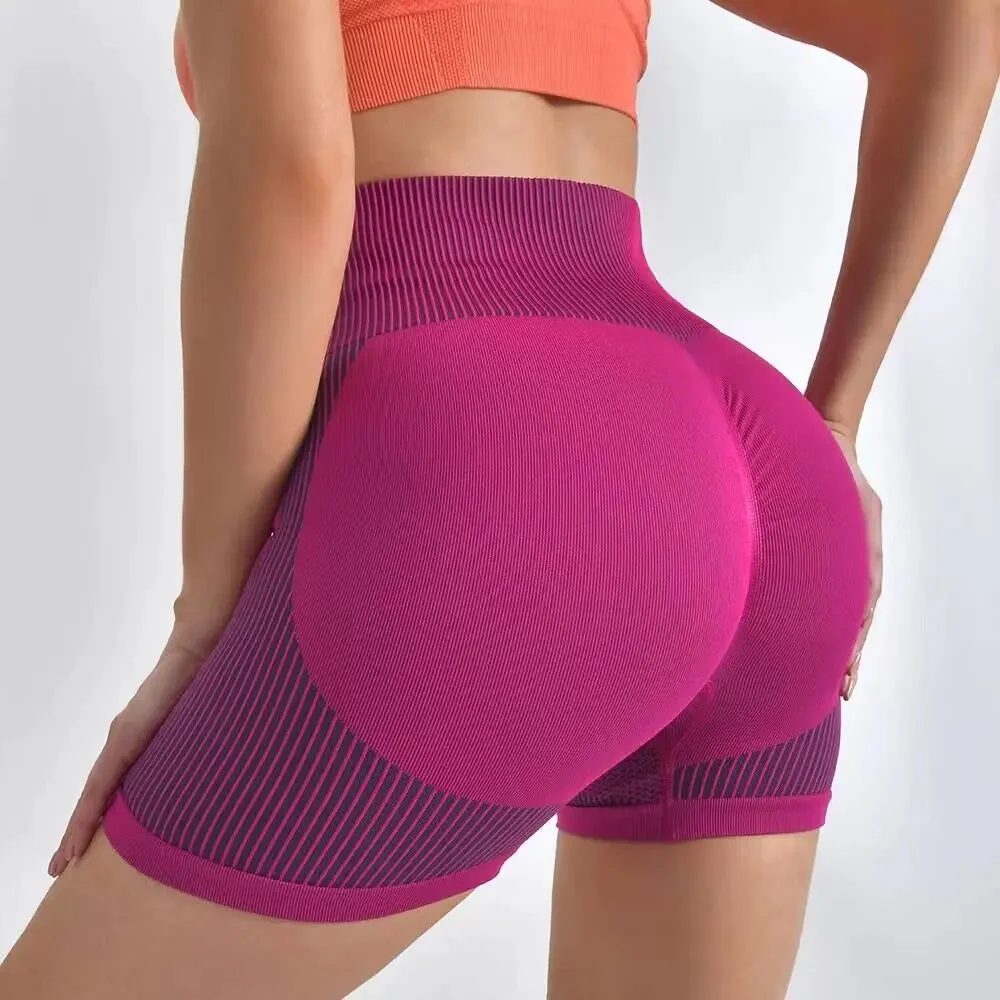 Tlbang Europe Tight Sexy Breatnable Yoga Pants Women Running Sports Fitness Shorts Casual Tummy Control Gym Cycling Shorts Female