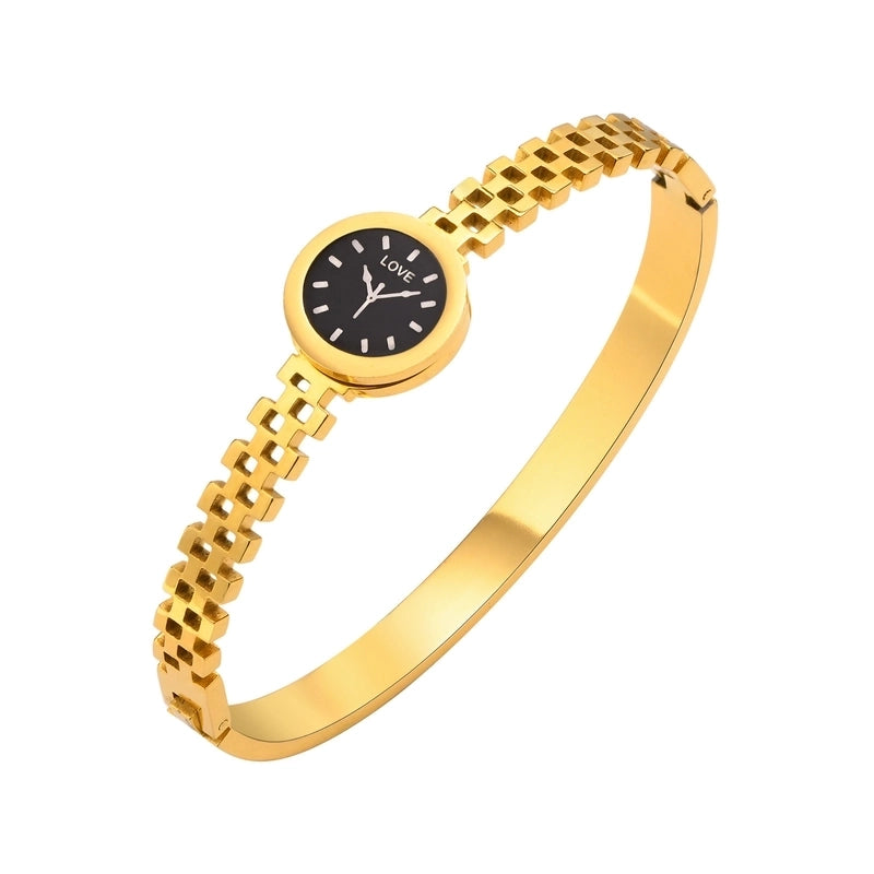 Streetwear Flower Butterfly 304 Stainless Steel Gold Plated Artificial Gemstones Bangle In Bulk