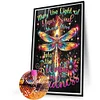 (40*60cm)Dragonfly Saying - Full Round Drill Diamond Painting