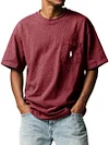 Men's Loose Round Neck Pocket T-shirt