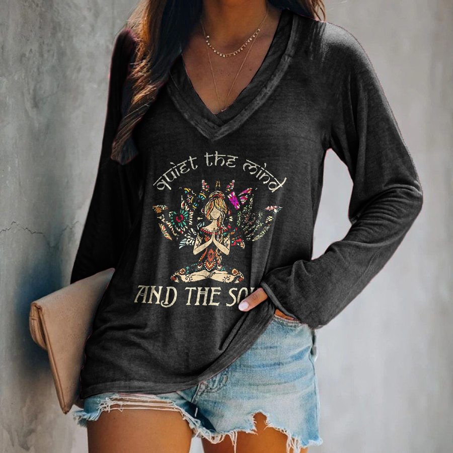 And The Soul Yoga Girl Printed T-shirt