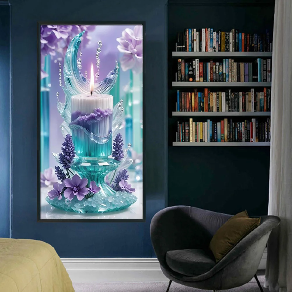 11CT Full Stamped Cross Stitch - Candle(Canvas|40*70CM)