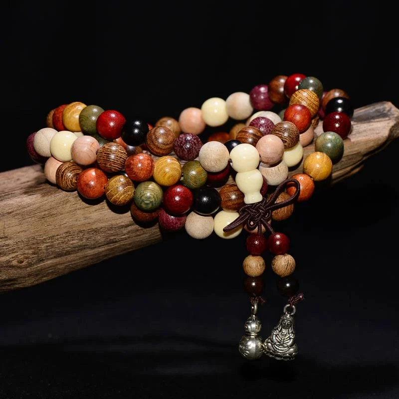 Wenge Wood 108 Beads Mala Blessing Meditation Bracelet Necklace