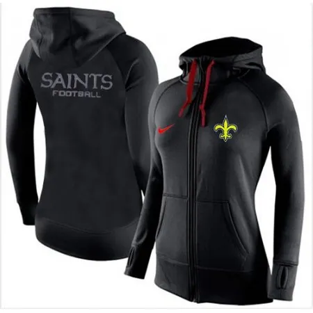 Women's  New Orleans Saints Full-Zip Performance Hoodie Black