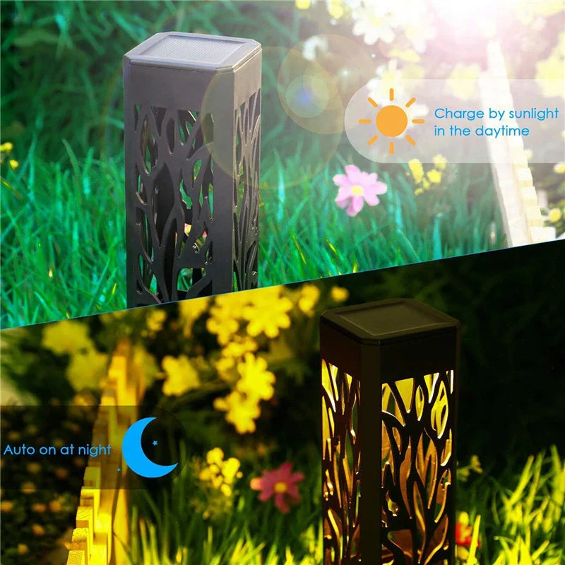 Solar Powered LED Garden Lights, Waterproof Solar Pathway Lights  Outdoor Garden decor For Yard