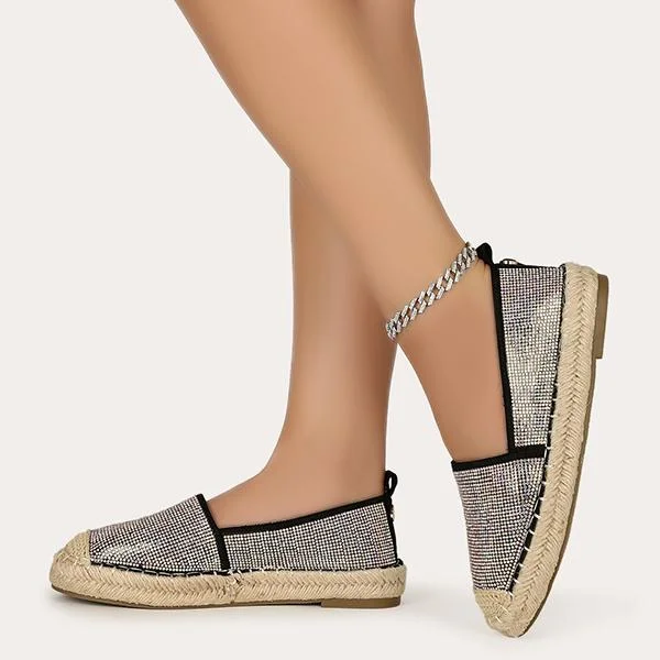 Cape Robbin Rhinestone Embellished Slip On Espadrille Flats