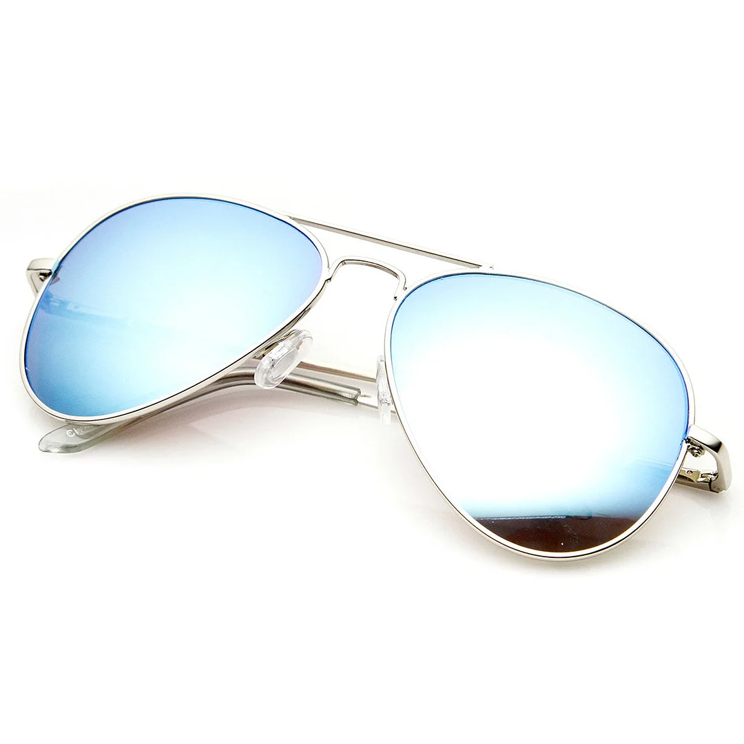 Premium Classic Metal Frame Flash Mirror Lens Aviator glasses