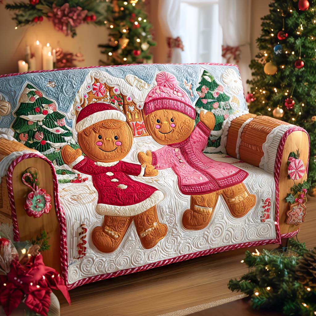 Gingerbread Cozy Hug Quilted Sofa Cover NCU0XD1248 everthome