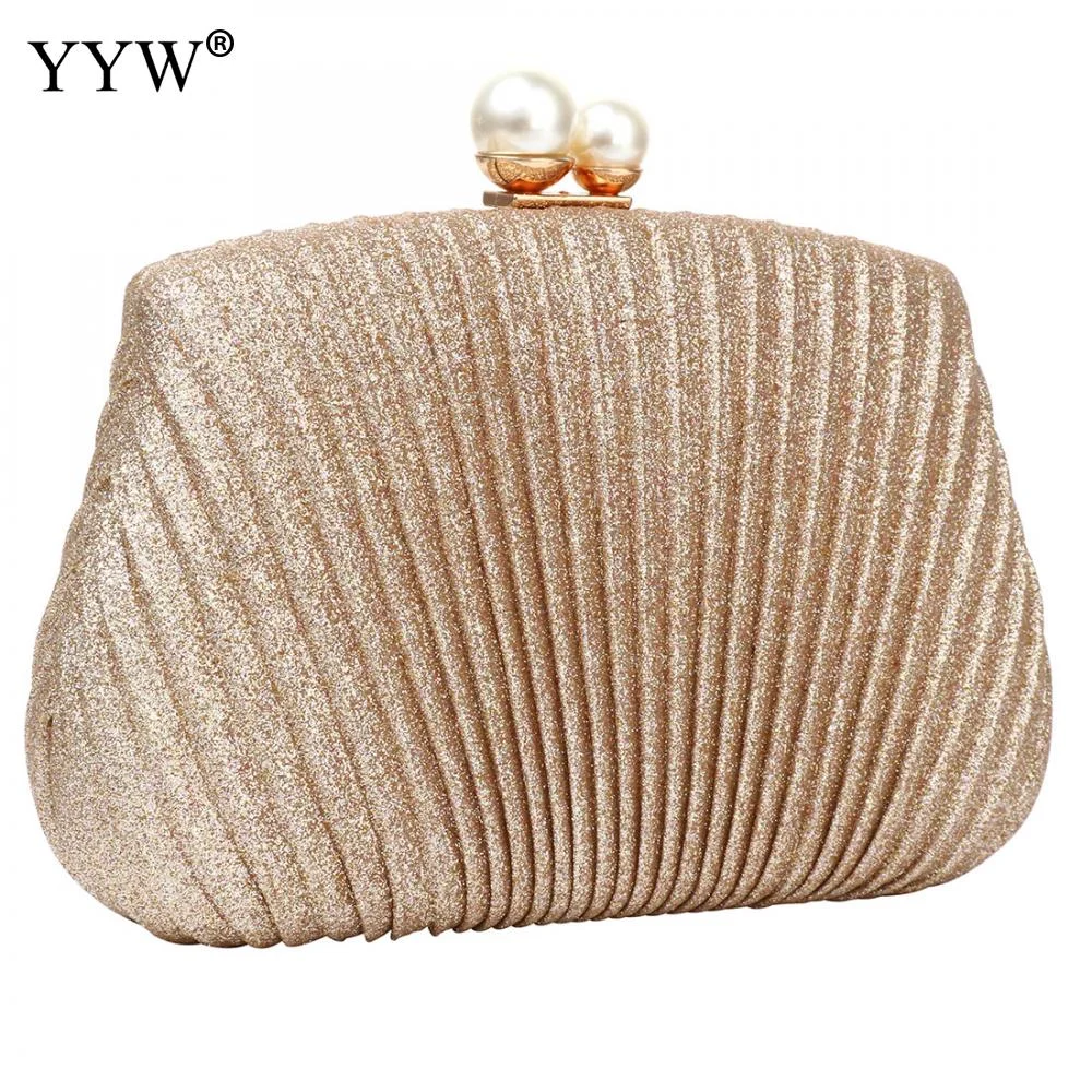 Pongl Clutches For Women 2021 Party Designer Shoulder Bags Bridal Clucth Purse Rose Gold Evening Bag Bolso Mujer Banquet Glitter Pouch