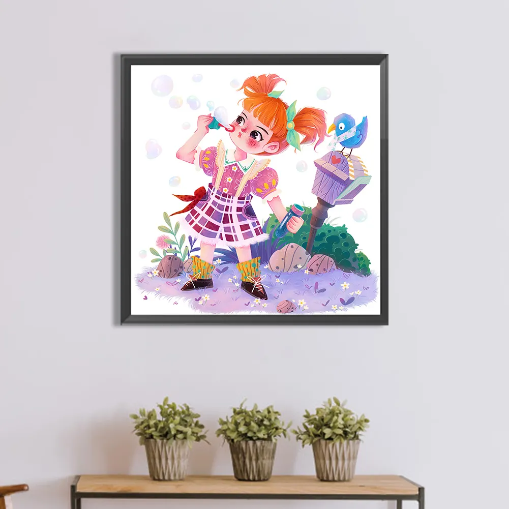 Full Round Diamond Painting 30*30cm - Little Girl