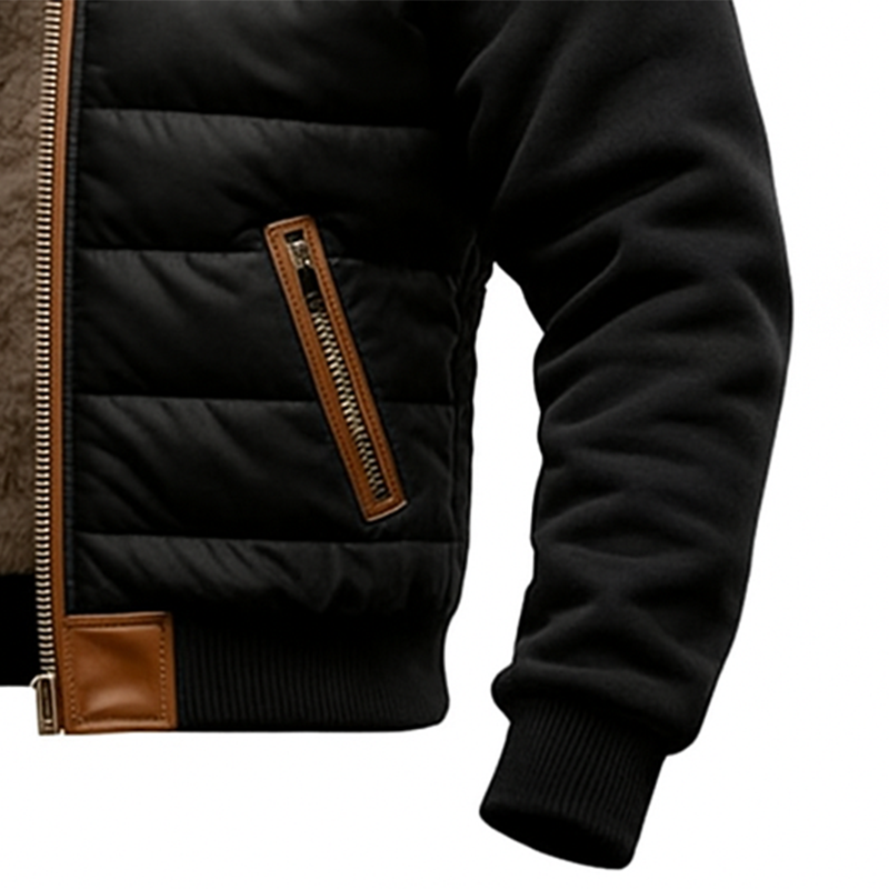 Men's New Autumn/winter Down Jacket With Suede Trim-inspireuse
