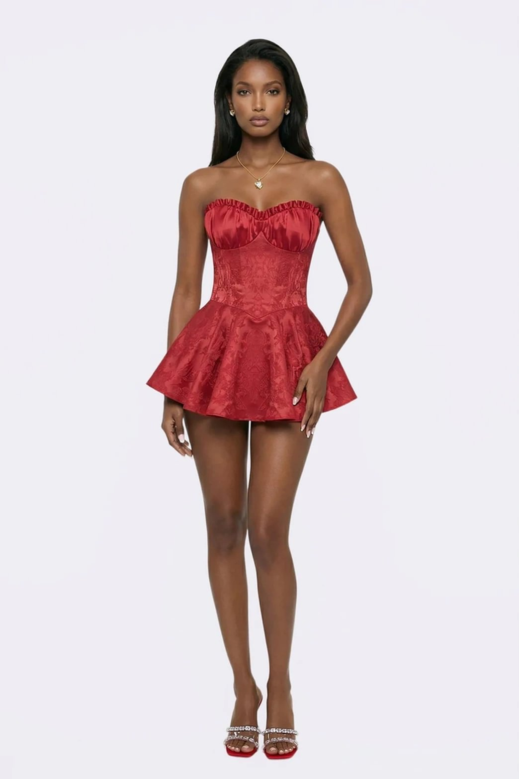 Lussooy Exquisite Strapless Sweetheart A-Line Homecoming Dress with Embroidery 