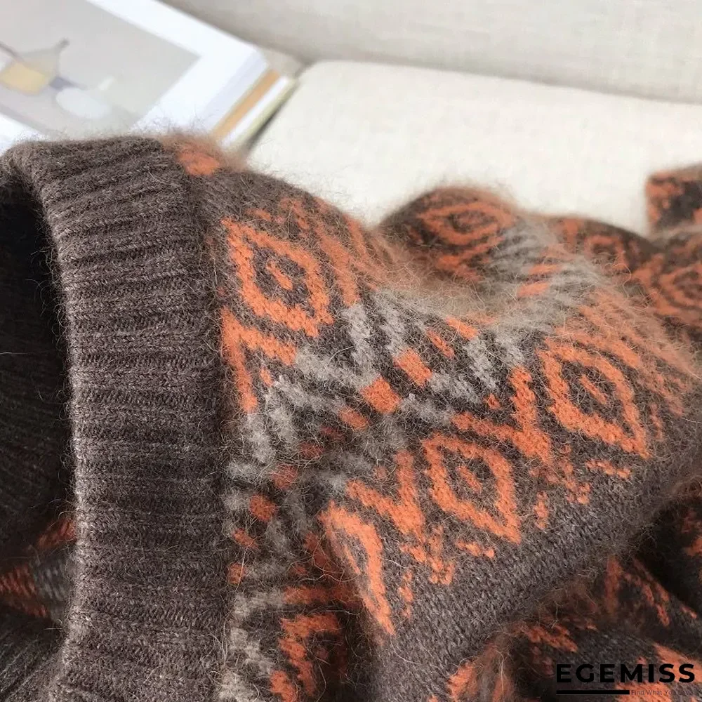 Casual Floral-Print Tribal Sweater | EGEMISS