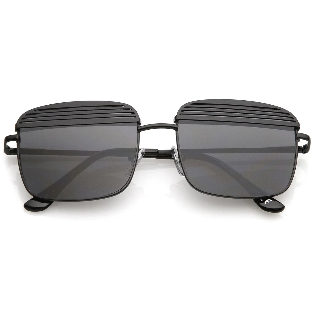 Modern Ultra Slim Arms Metal Cover Super Flat Lens Square glasses 53mm