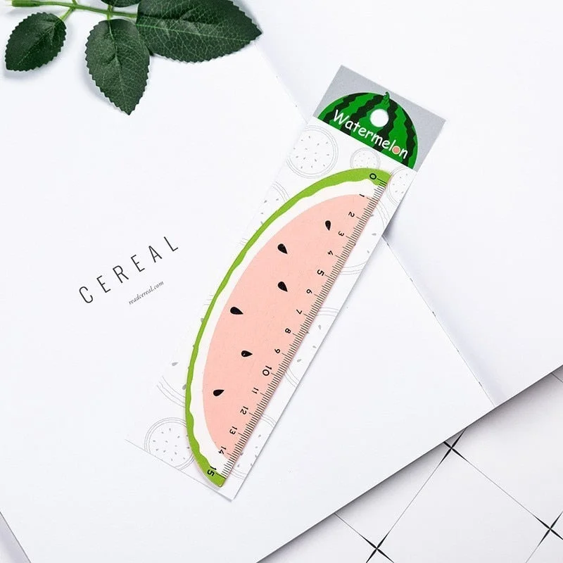 Cute Kawaii Wooden Straight Ruler Creative Fruit School Office Supply Novelty Stationery accessory measuring drawing tool
